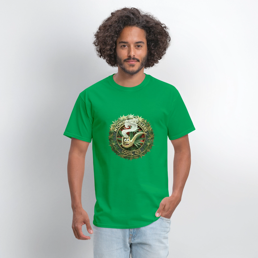 WYOMING PIPEFILLERS LOCAL 420 Men's T-Shirt - bright green