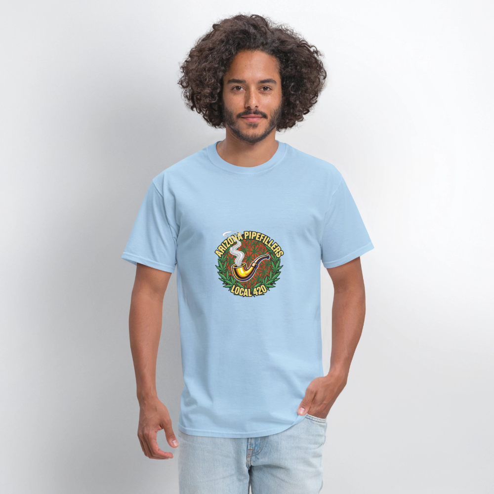 ARIZONA PIPEFILLERS LOCAL 420  F/B DESIGN Men's T-Shirt - powder blue