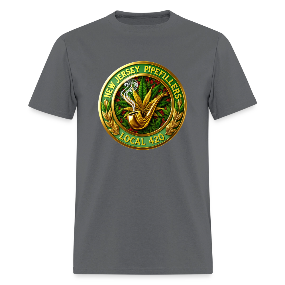 NEW JERSEY PIPEFILLERS LOCAL 420 Men's T-Shirt - charcoal