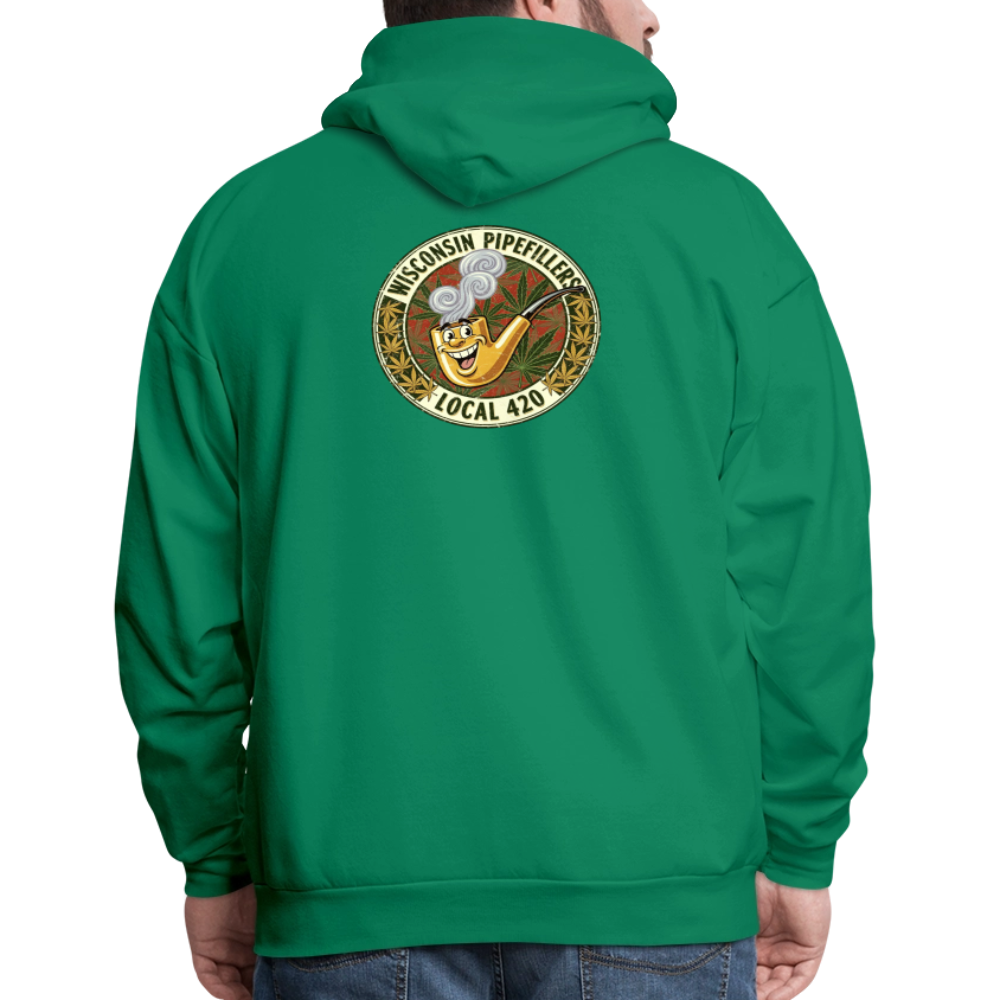 WISCONSIN PIPEFILLERS LOCL 420 F/B DESIGN Men's Hoodie - kelly green