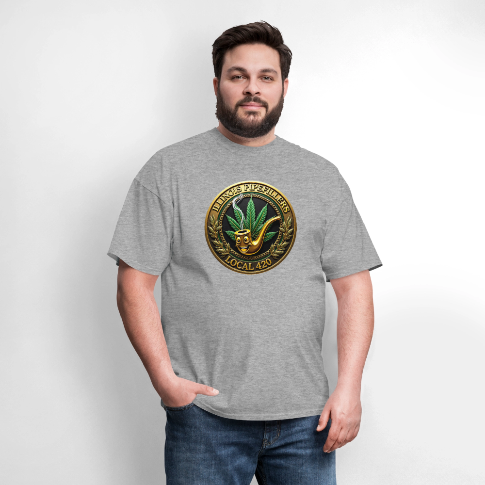 ILLINOIS PIPEFILLERS LOCAL 420 Men's T-Shirt | - heather gray