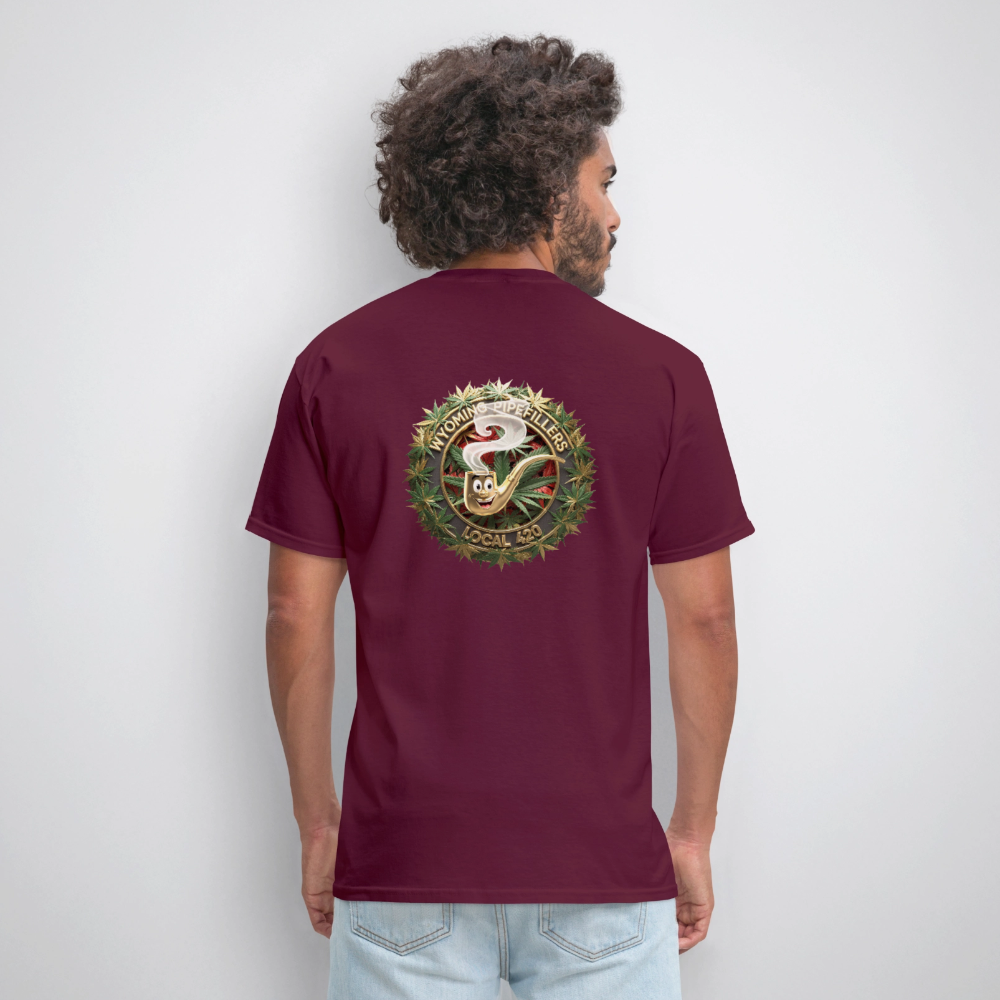 WYOMING PIPEFILLERS LOCAL 420 F/B DESIGN Men's Hoodie - burgundy