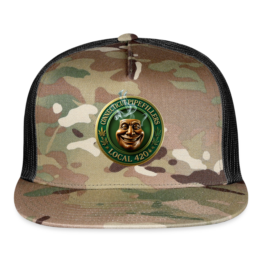 CONNECTICUT PIPEFILLERS LOCAL 420 CAMO Trucker Hat - MultiCam\black