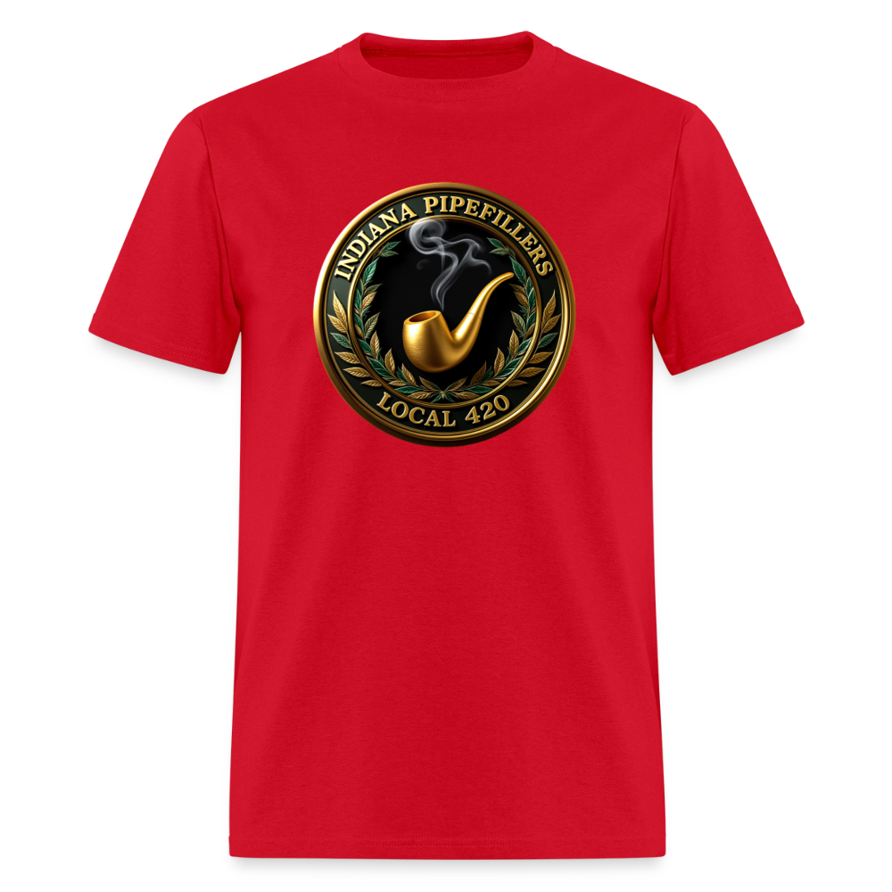 INDIANA PIPEFILLERS LOCAL 420 F/B DESIGN Men's T-Shirt - red