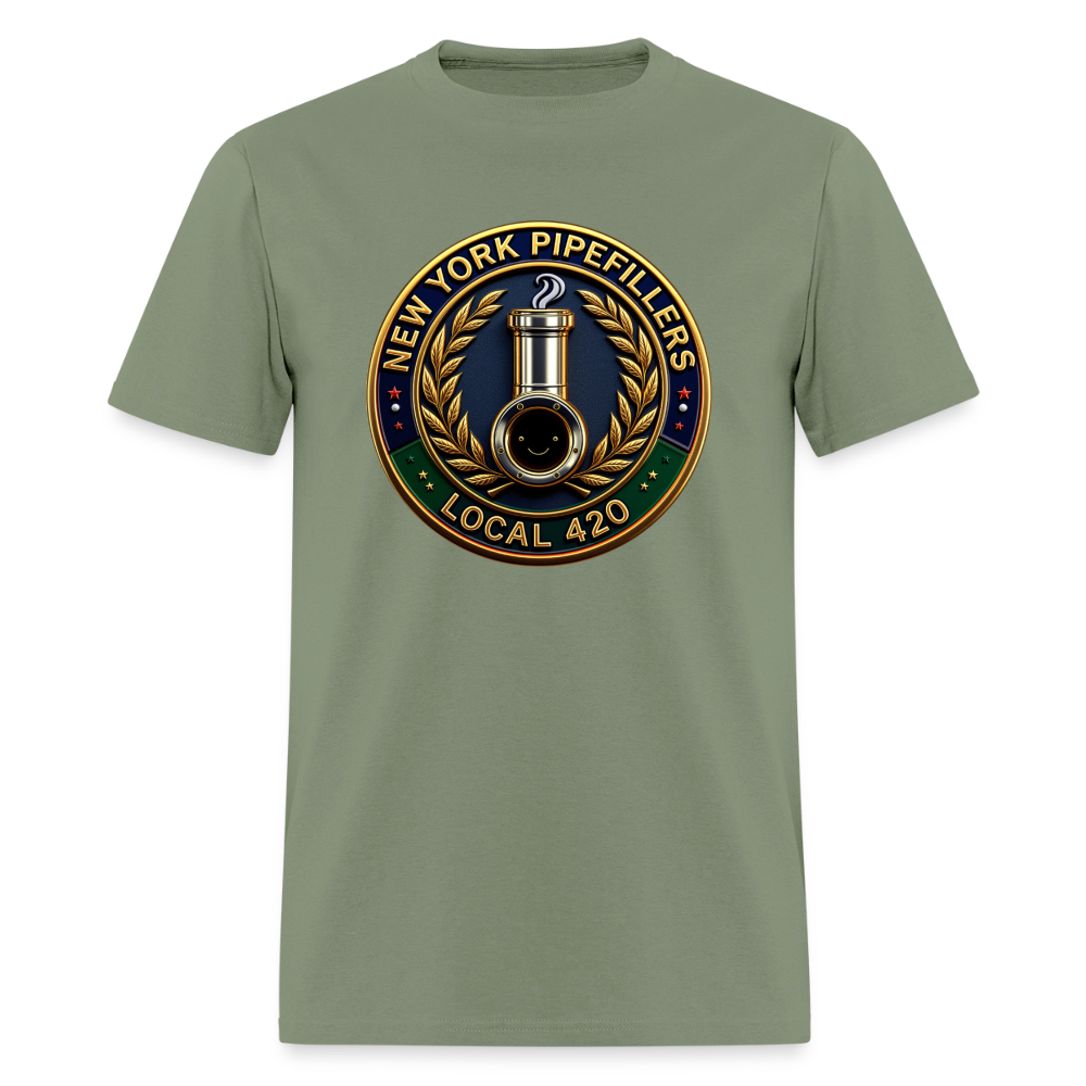 NEW YORK PIPEFILLERS LOCAL 420 Men's T-Shirt - military green