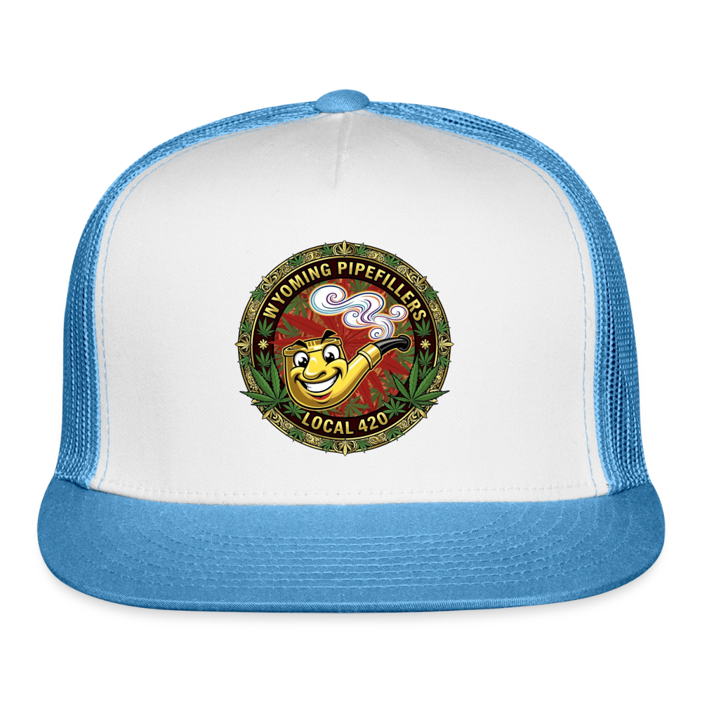 WYOMING PIPEFILLERS LOCAL 420 Trucker Hat - white/blue