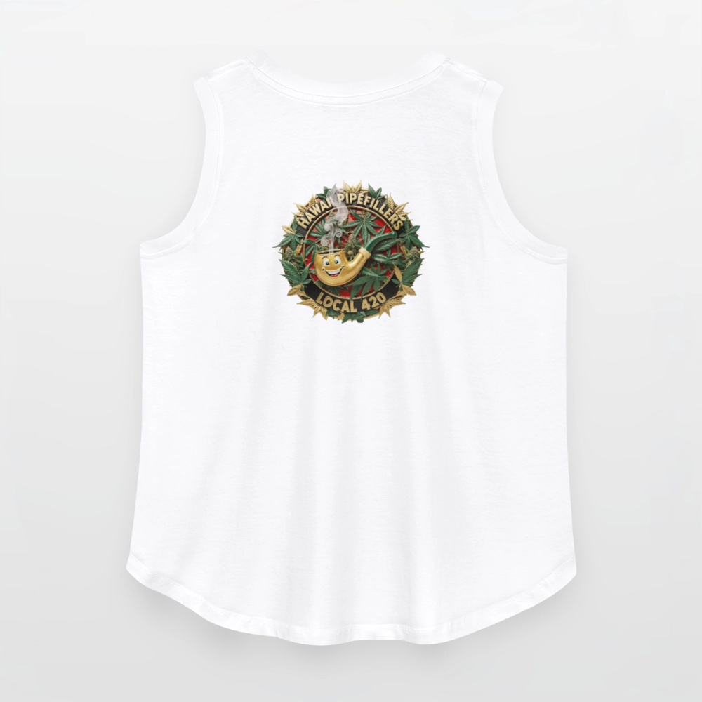 HAWAII PIPEFILLERS LOCAL 420 F/B DESIGN Women's Curvy Relaxed Tank Top - white
