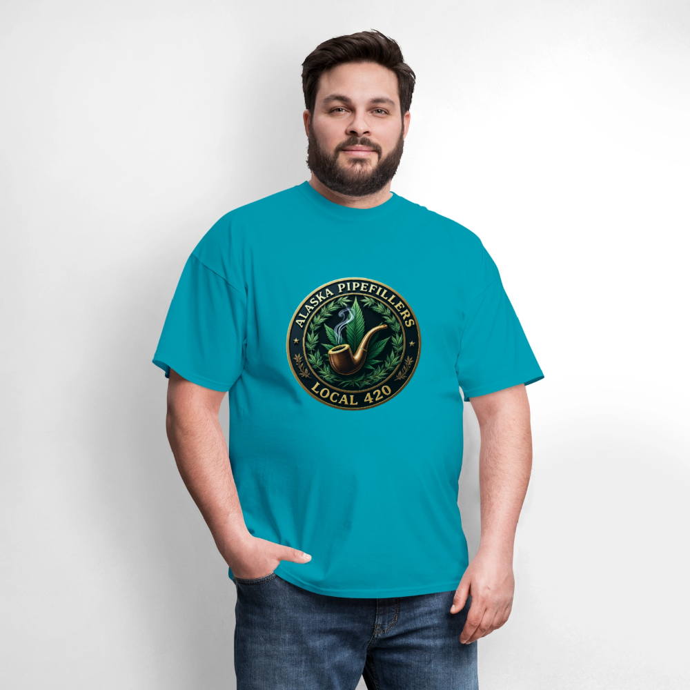ALASKA PIPEFILLERS LOCAL 420 F/B DESIGN Men's T-Shirt - turquoise