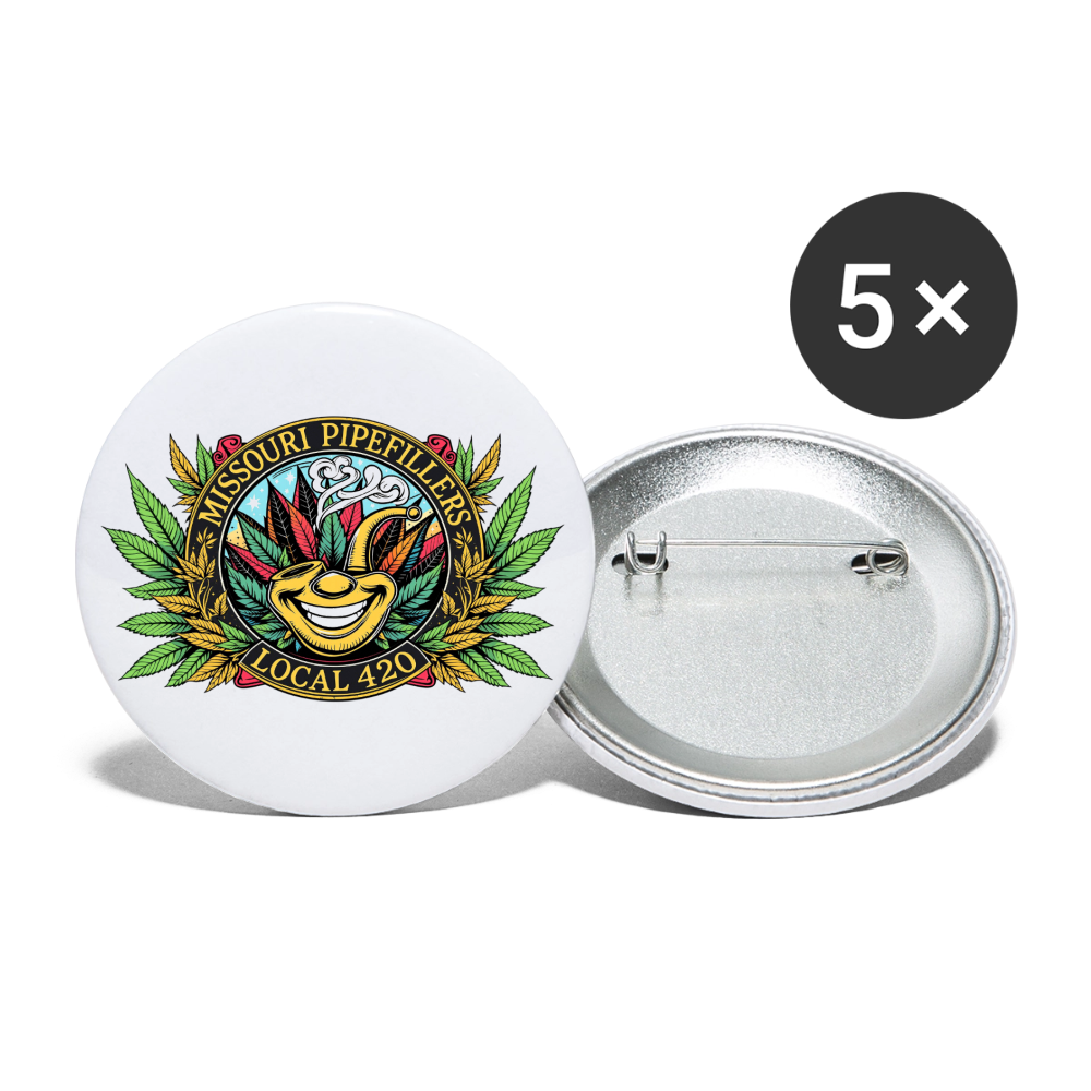MISSOURI PIPEFILLERS LOCAL 420 Union Buttons small 1'' (5-pack) - white