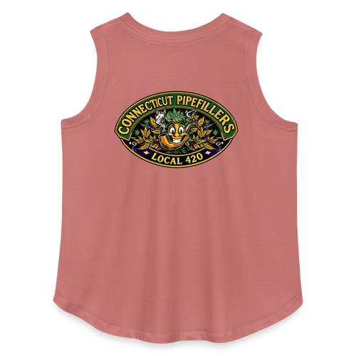CONNECTICUT PIPEFILLERD LOCAL 420 F/B DESIGN Women's Curvy Relaxed Tank Top - mauve
