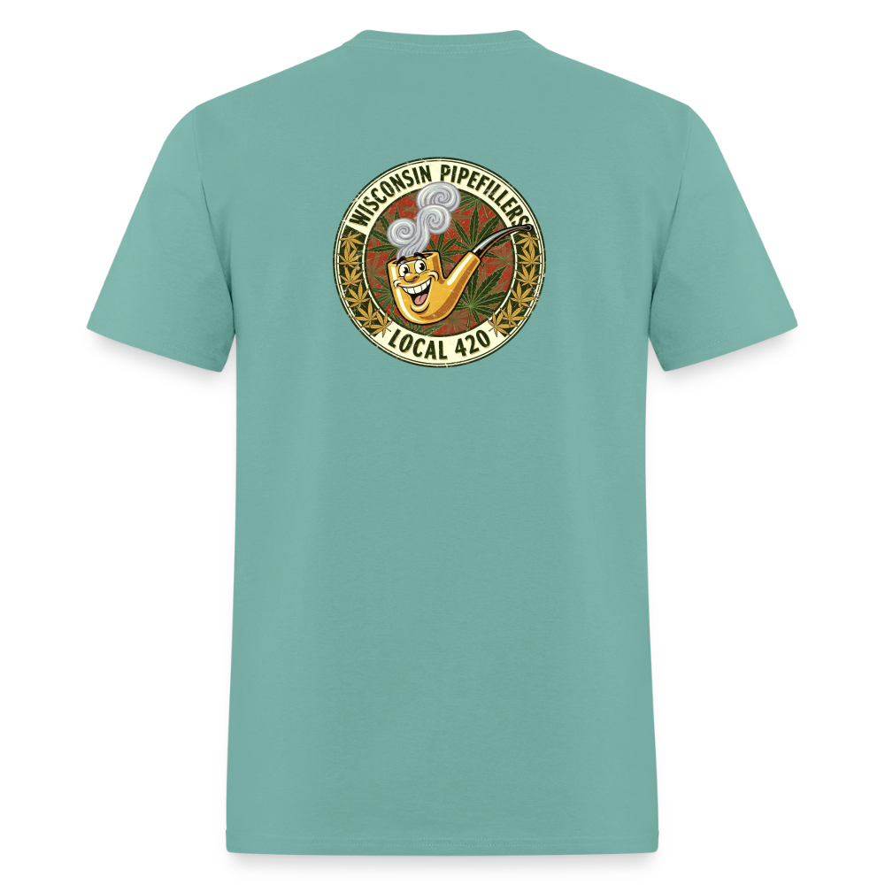 WISCONSIN PIPEFILLERS LOCL 420 F/B DESIGN Men's T-Shirt - aquatic