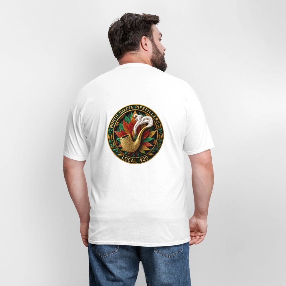 NORTH DAKOTA PIPEFILLERS LOCAL 420 F/B DESIGNS Men's T-Shirt - white