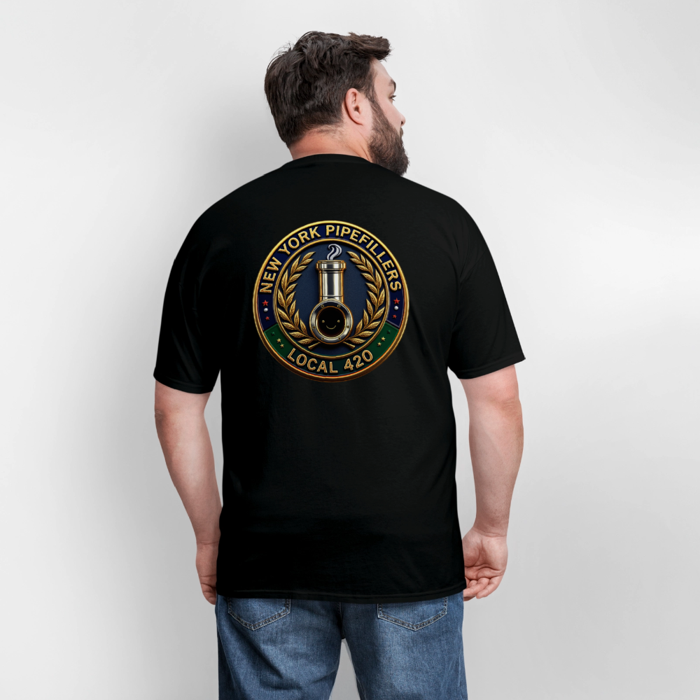 NEW YORK PIPEFILLERS LOCAL 420 F/B DESIGNS Men's T-Shirt - black
