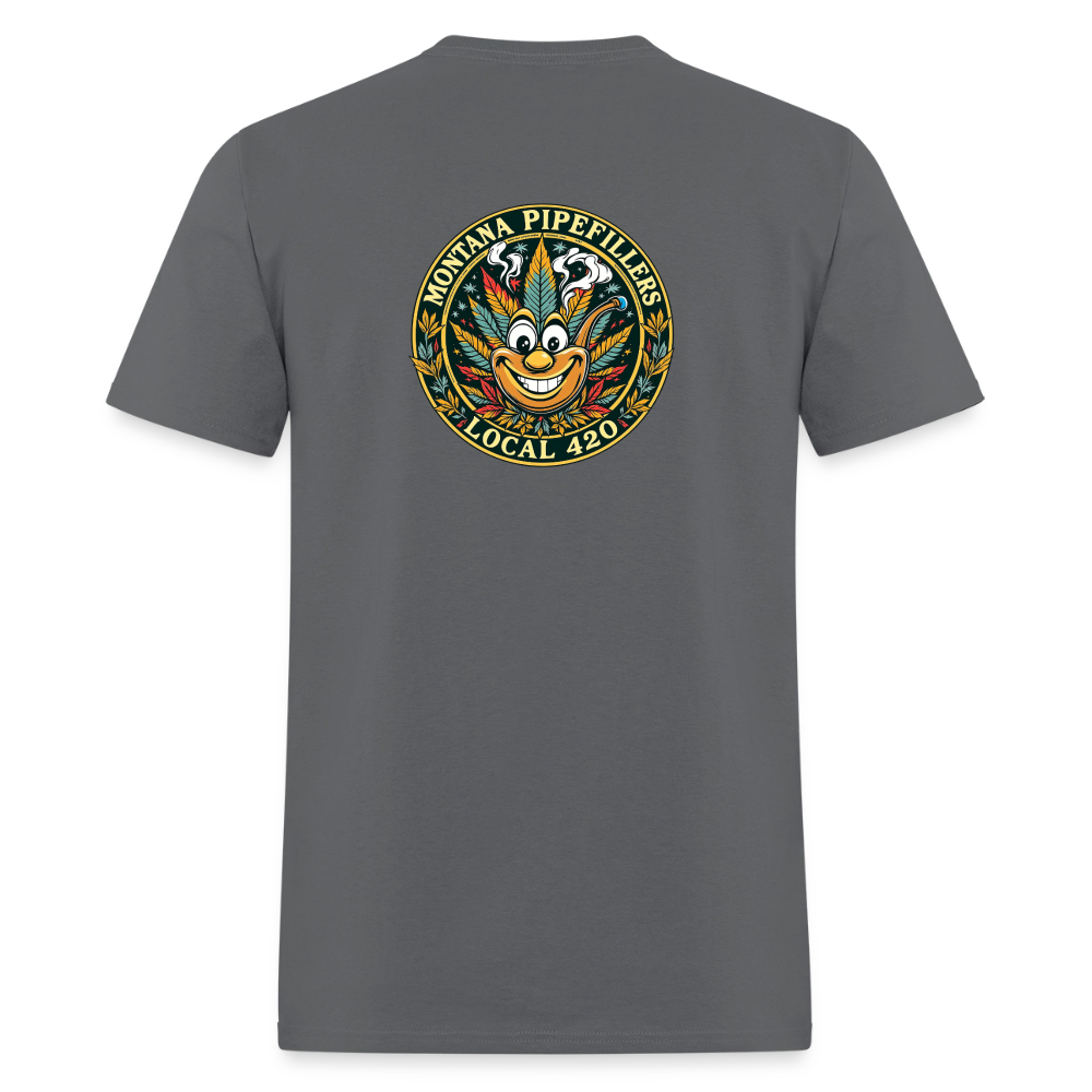 MONTANA PIPEFILLERS LOCAL 420 F/B DESIGN Men's T-Shirt - charcoal