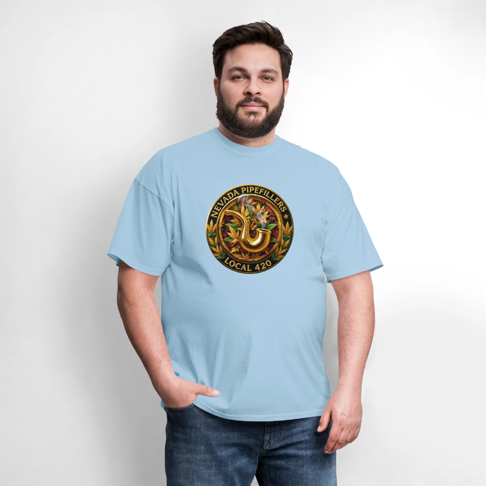 NEVADA PIPEFILLERS LOCAL 420 F/B DESIGN Men's T-Shirt - powder blue