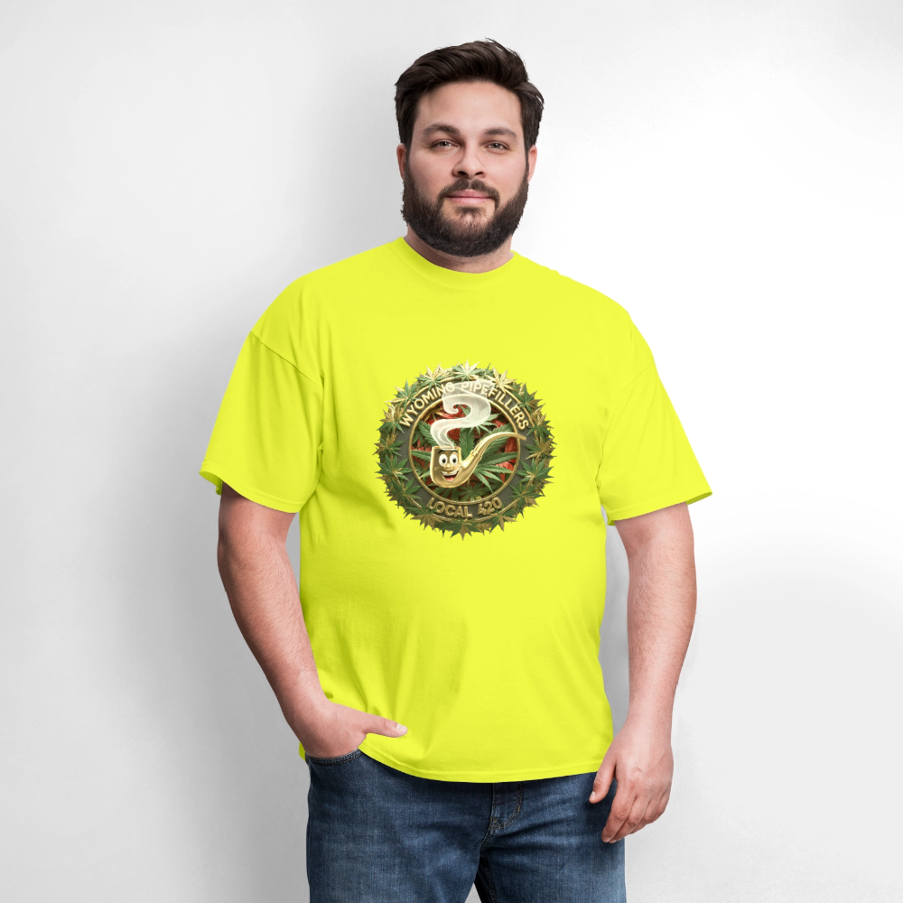 WYOMING PIPEFILLERS LOCAL 420 Men's T-Shirt - safety green
