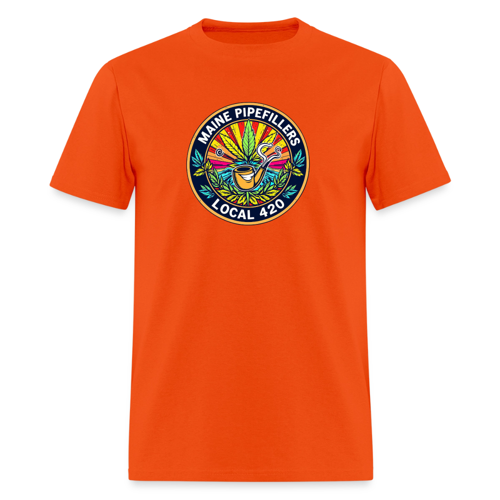 MAINE PIPEFILLERS LOCAL 420 2 EMBLEM Men's T-Shirt - orange