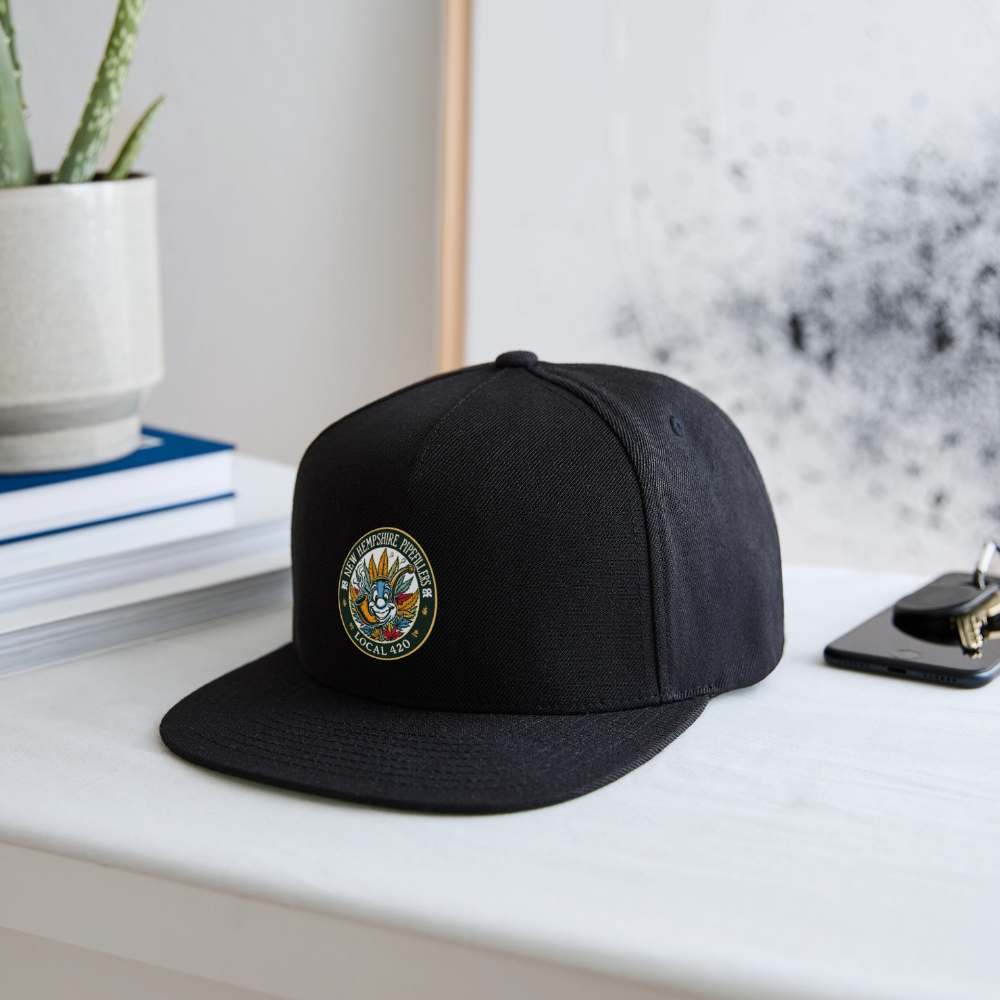 NEW HEMPSHIRE PIPEFILLERS LOCAL 420 Snapback Baseball Cap - black