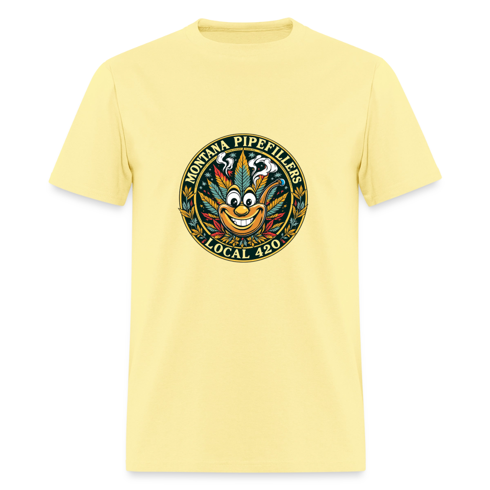 MONTANA PIPEFILLERS LOCAL 420 F/B DESIGN Men's T-Shirt - cornsilk