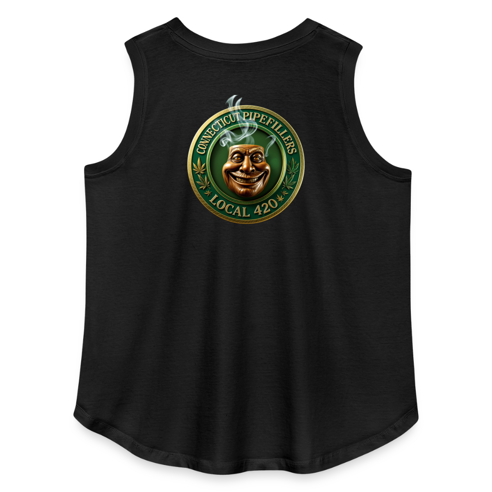 CONNECTICUT PIPEFILLERS LOCAL 420 F/B DESIGN Women's Curvy Relaxed Tank Top - black