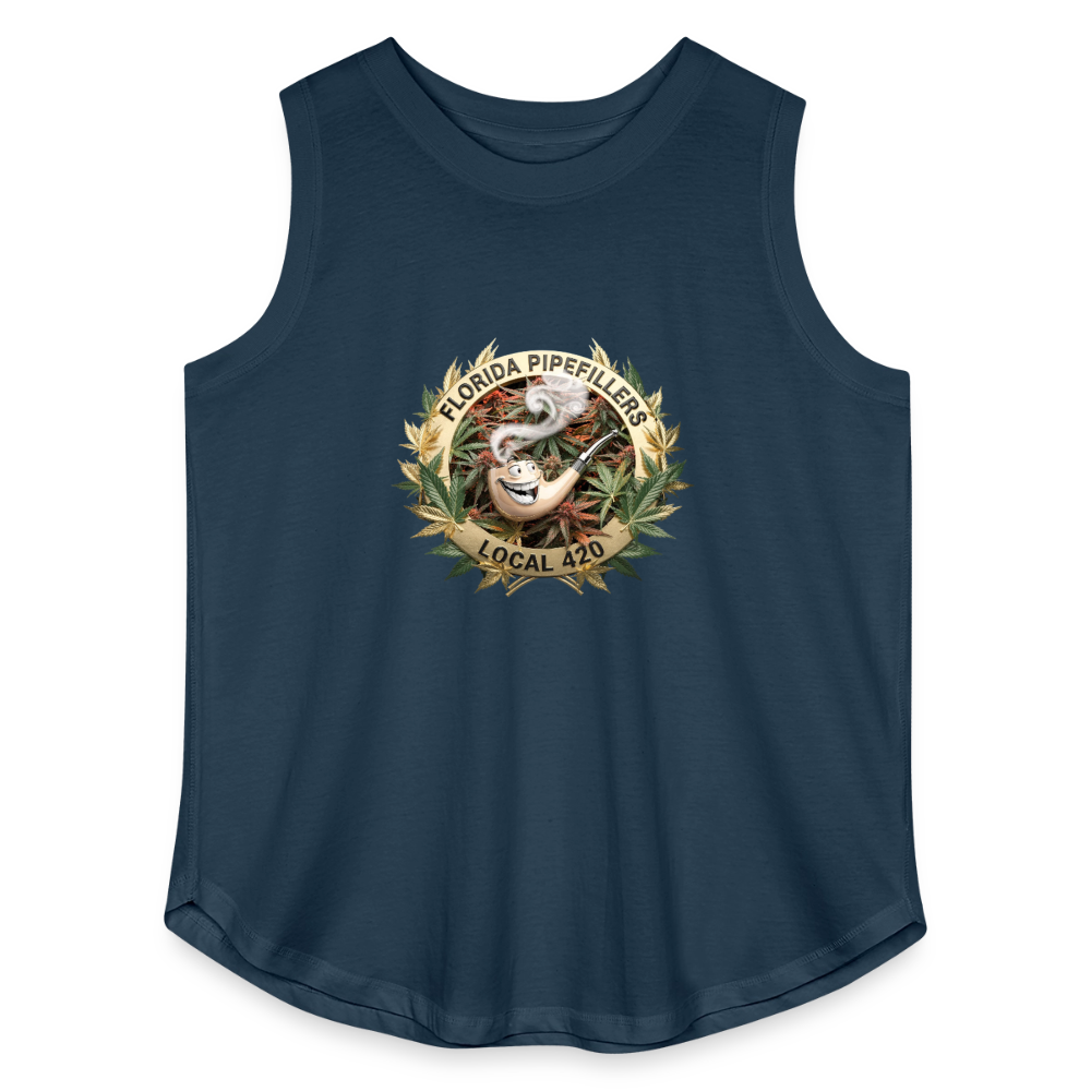 FLORIDA PIPEFILLERS LOCAL 420 Women's Curvy Relaxed Tank Top - denim