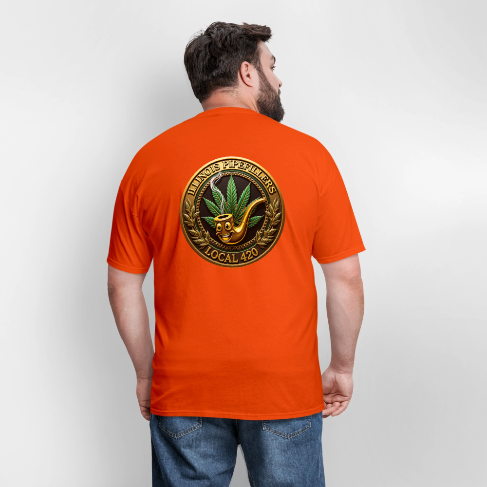 ILLINOIS PIPEFILLERS LOCAL 420 F/B DESIGN Men's T-Shirt - orange