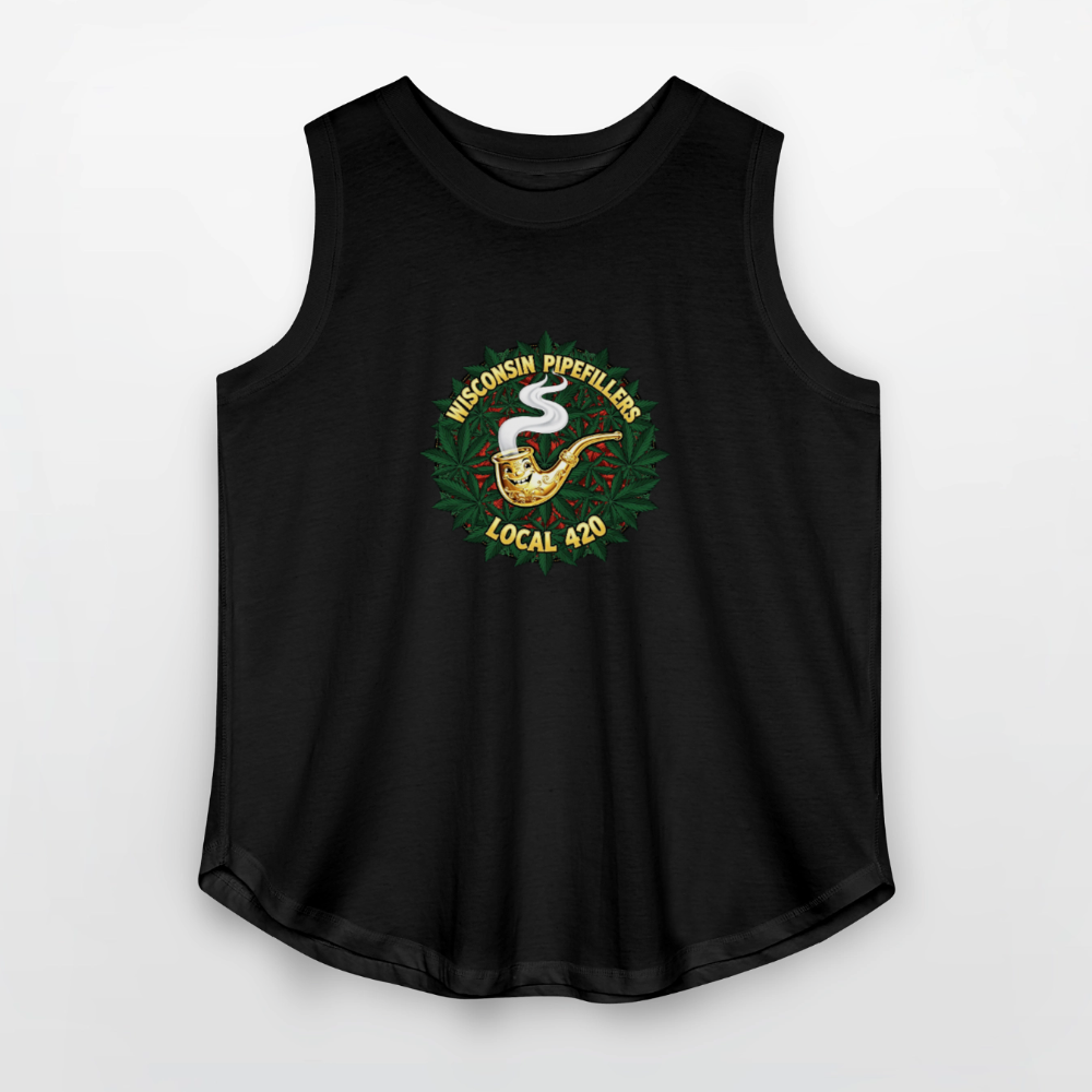 WISCONSIN PIPEFILLERS LOCAL 420 Women's Curvy Relaxed Tank Top - black