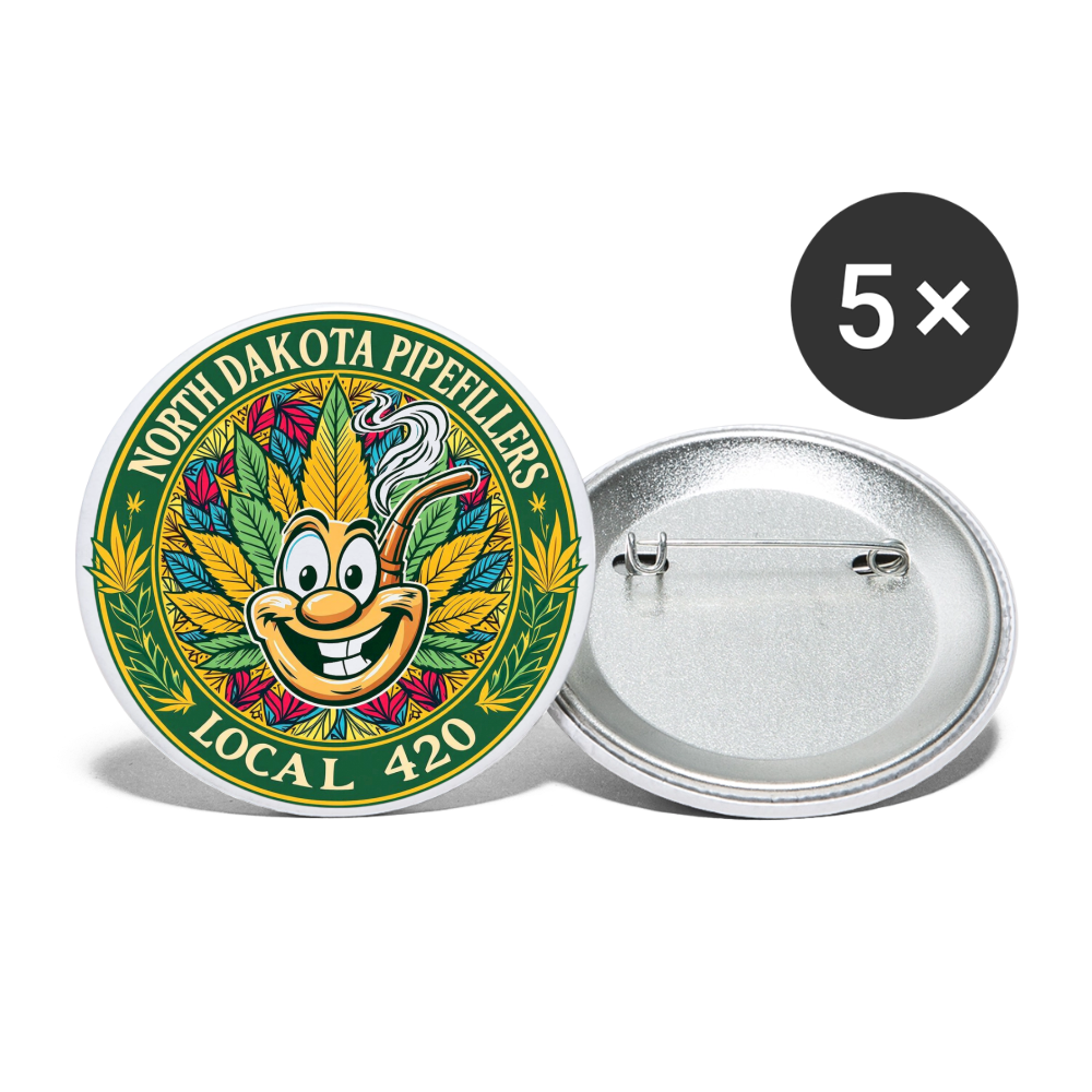 NORTH DAKOTA PIPEFILLERS LOCAL 420 Union Buttons small 1'' (5-pack) - white