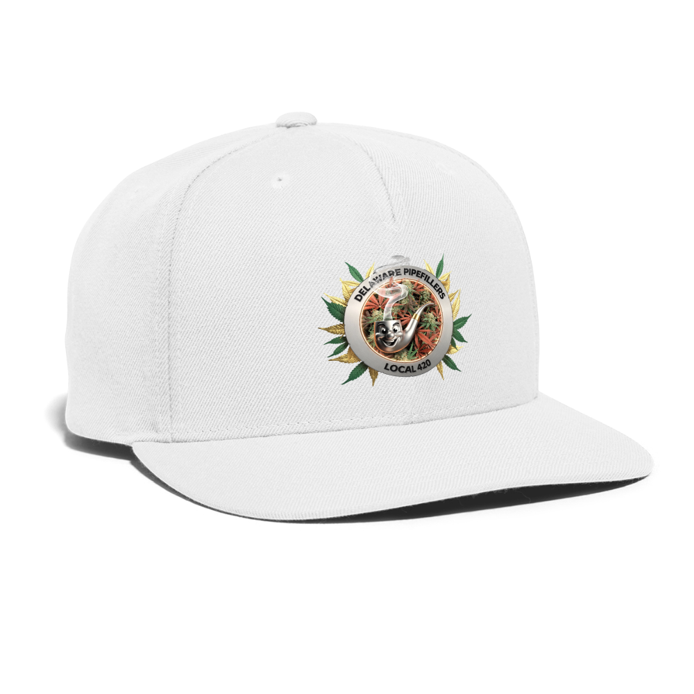 DELAWARE PIPEFILLERS LOCAL 420 Yupong Snapback Baseball Cap - white
