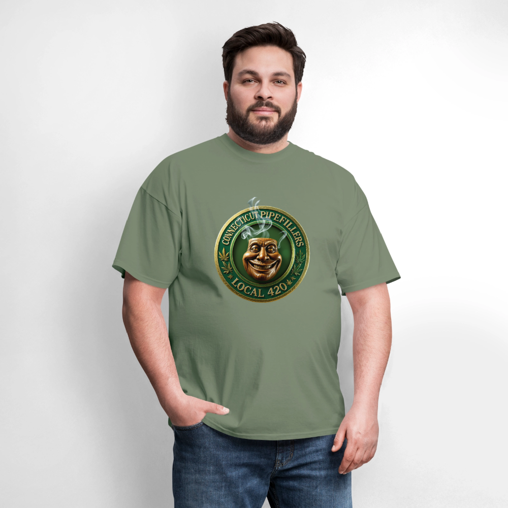 CONNECTICUT PIPEFILLERS LOCAL 420 DESIGN Men's T-Shirt - military green