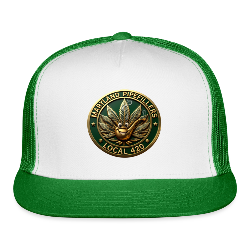 MARYLAND PIPEFILLERS LOCAL 420 Trucker Hat - white/kelly green