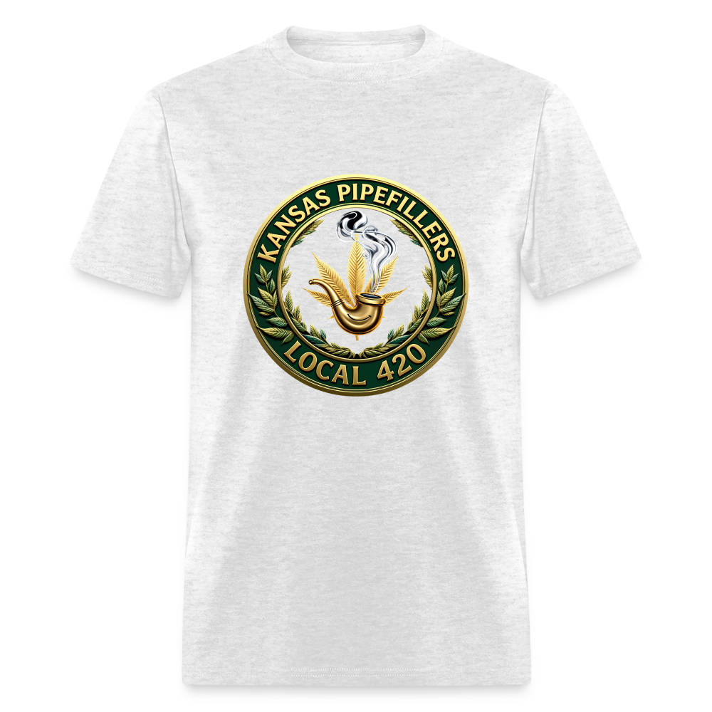 KANSAS PIPEFILLERS LOCAL 420 F/B DESIGNS Men's T-Shirt - light heather gray