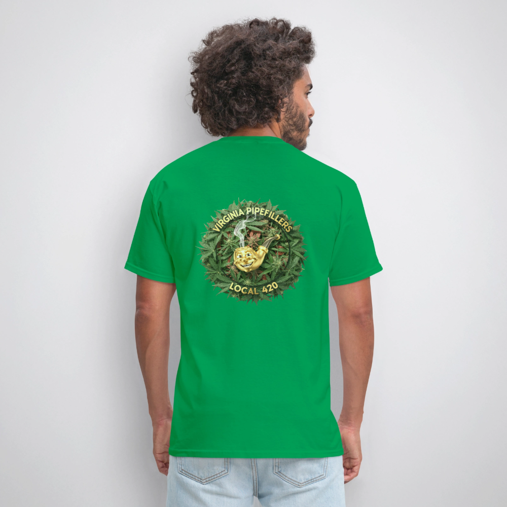 VIRGINIA PIPEFILLERS LOCAL 420 F/B DESIGN Men's T-Shirt - bright green
