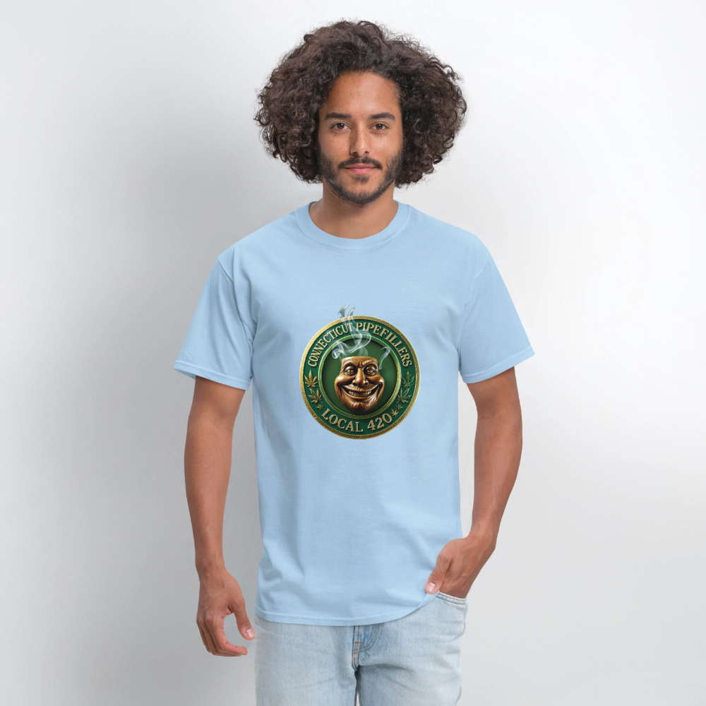CONNECTICUT PIPEFILLERS LOCAL 420 DESIGN Men's T-Shirt - powder blue