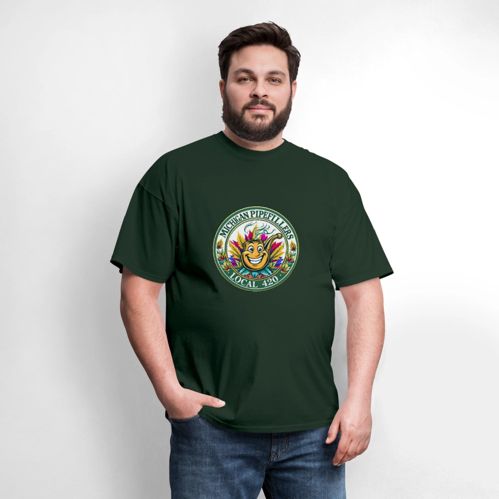 MICHIGAN PIPEFILLERS LOCAL 420 Men's T-Shirt - forest green