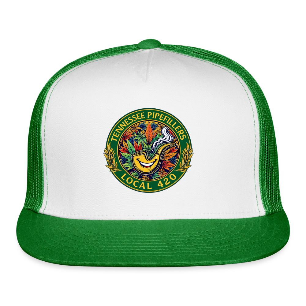 TENNESSEE PIPEFILLERS LOCAL 420  Trucker Hat - white/kelly green