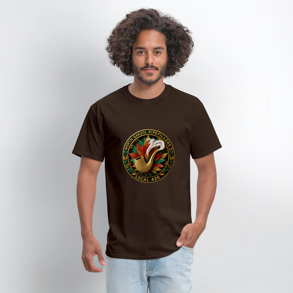 NORTH DAKOTA PIPEFILLERS LOCAL 420 Men's Tee shirt - brown