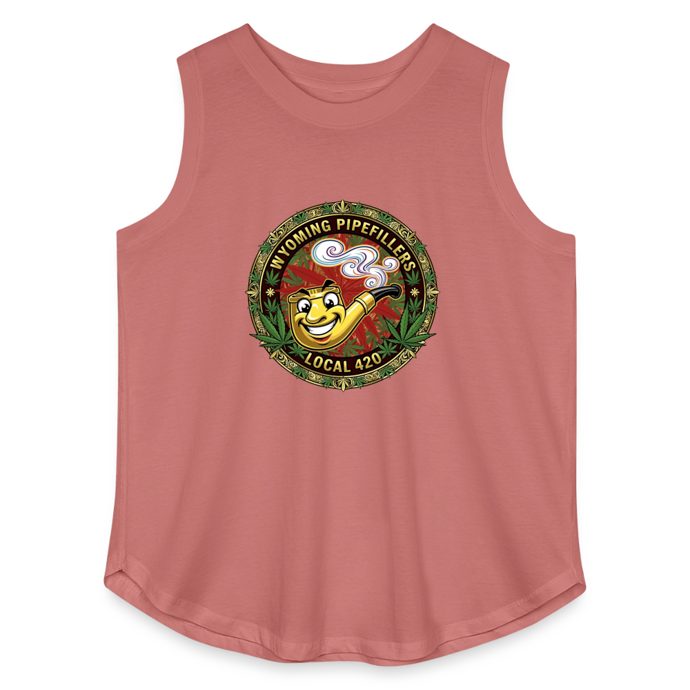 WYOMING PIPEFILLERS LOCAL 420 F/B DESIGN Women's Curvy Relaxed Tank Top - mauve