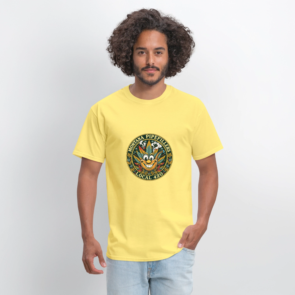 MONTANA PIPEFILLERS LOCAL 420 F/B DESIGN Men's T-Shirt - cornsilk