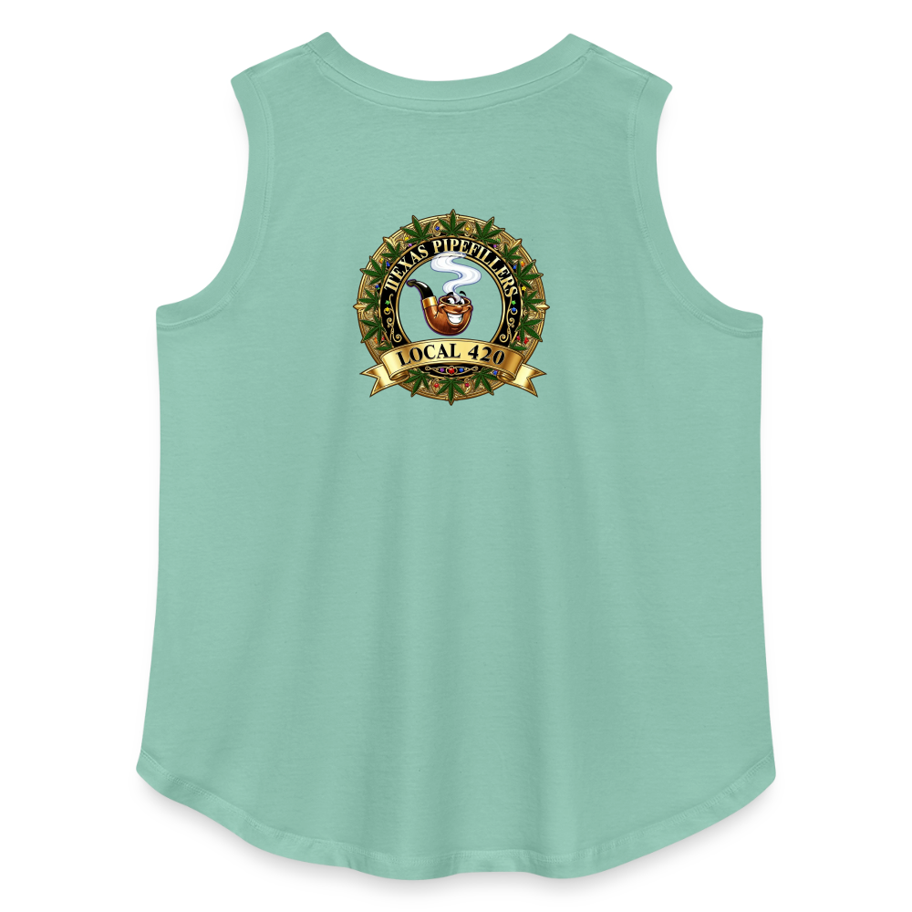 TEXAS PIPEFILLERS LOCAL 420 F/B DESIGN Women's Curvy Relaxed Tank Top - saltwater