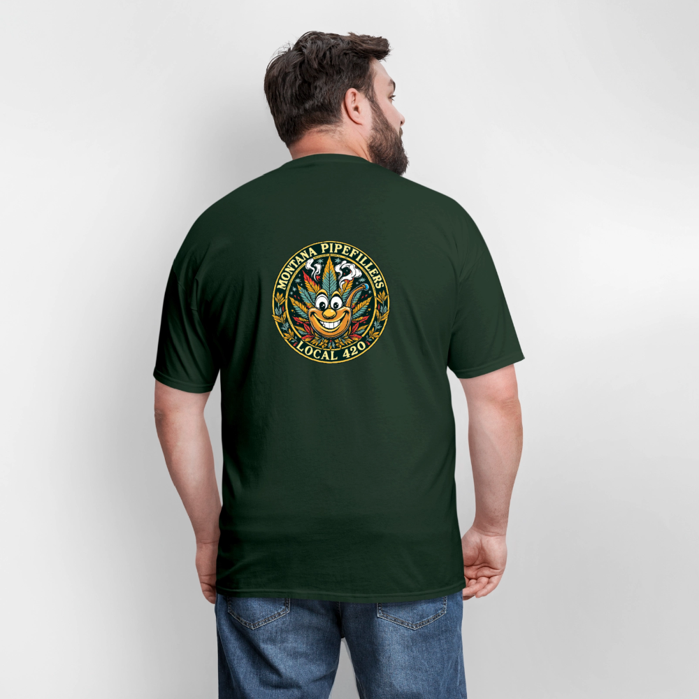 MONTANA PIPEFILLERS LOCAL 420 F/B DESIGN Men's T-Shirt - forest green