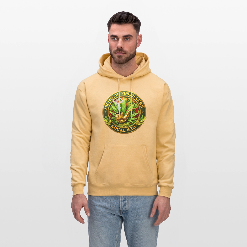MICHIGAN PIPEFILLERS LOCAL 420 F/B DESIGN Men's Hoodie - light gold 