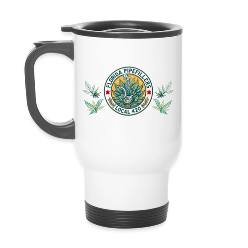 FLORIDA PIPEFILLERS LOCAL 420 14oz Stainless Steel Travel Mug - white
