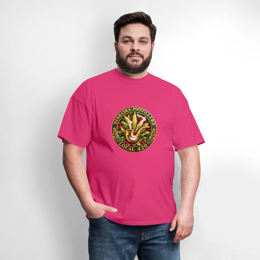 NEBRASKA PIPEFILLERS LOCAL 420 Men's T-Shirt - fuchsia
