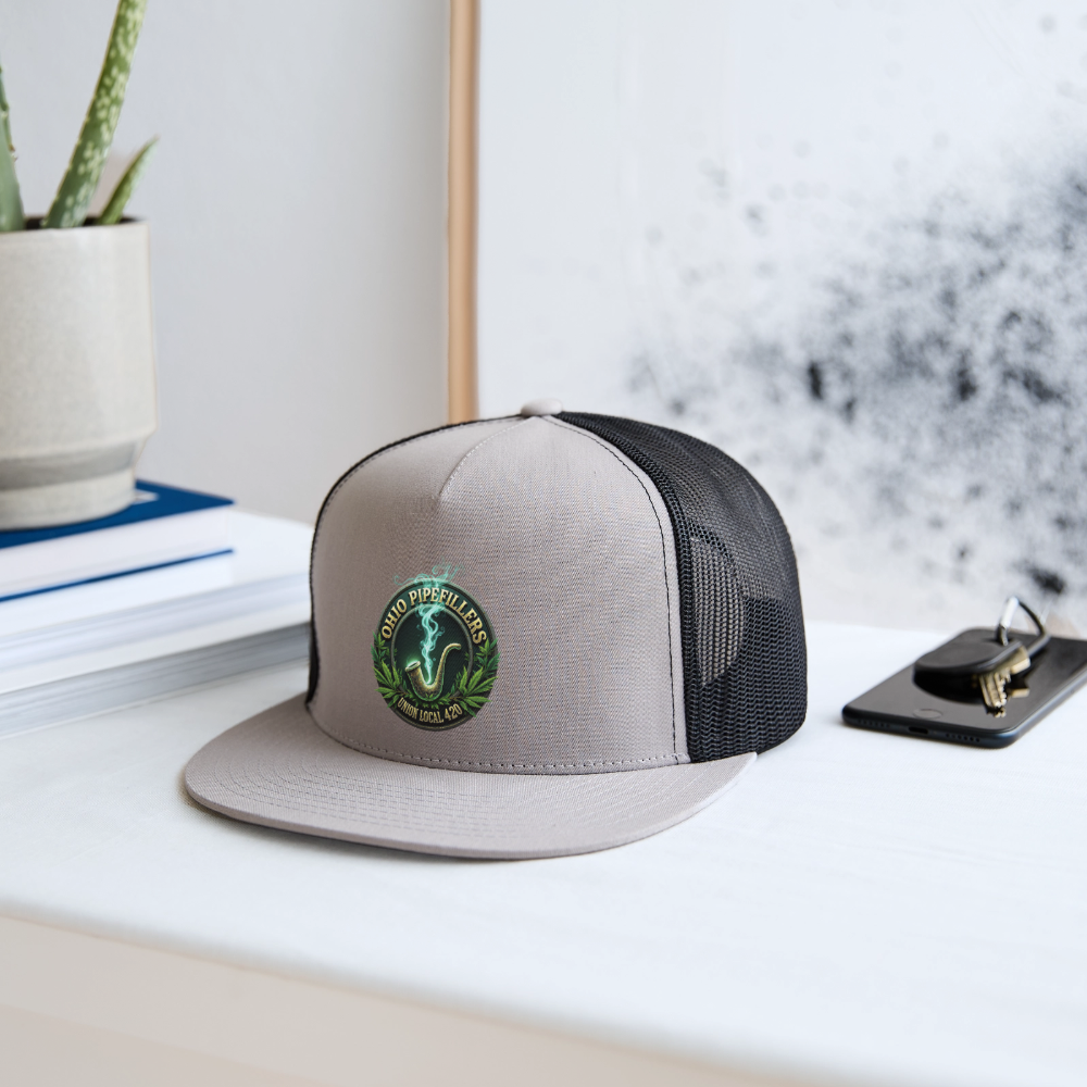 OHIO PIPEFILLERS UNION LOCAL 420 Trucker Hat - gray/black