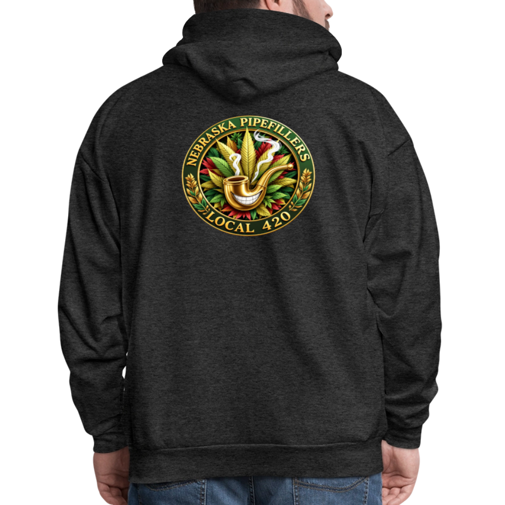 NEBRASKA PIPEFILLERS LOCAL 420 F/B DESIGNS Men's Hoodie - charcoal grey