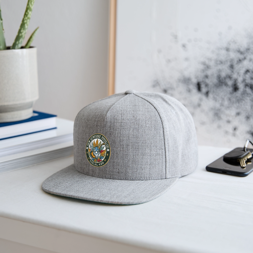 NEW HEMPSHIRE PIPEFILLERS LOCAL 420 Snapback Baseball Cap - heather gray