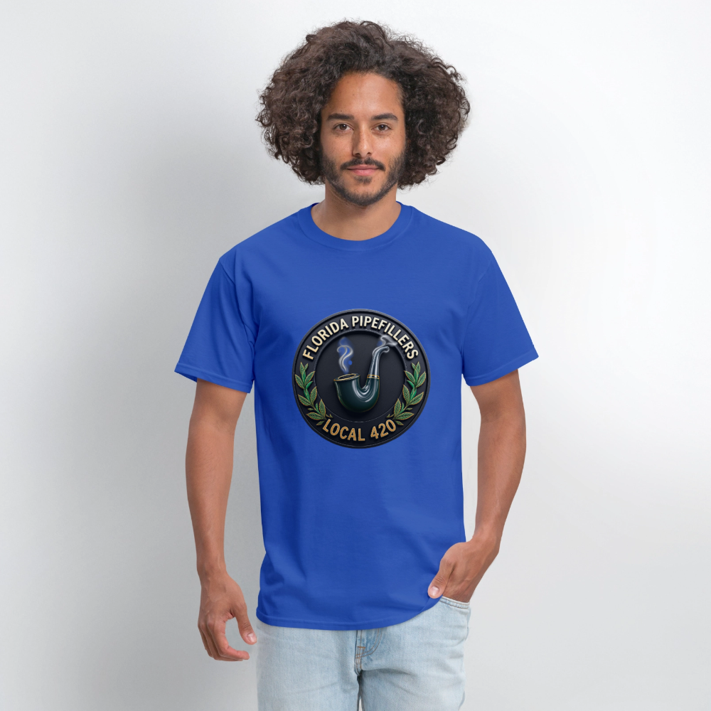 FLORIDA PIPEFILLERS LOCAL 420 F/B DESIGN Men's T-Shirt - royal blue