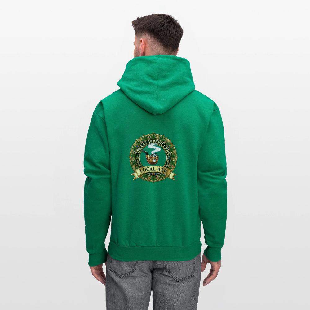 TEXAS PIPEFILLERS LOCAL 420 F/B DESIGN Men's Hoodie - kelly green