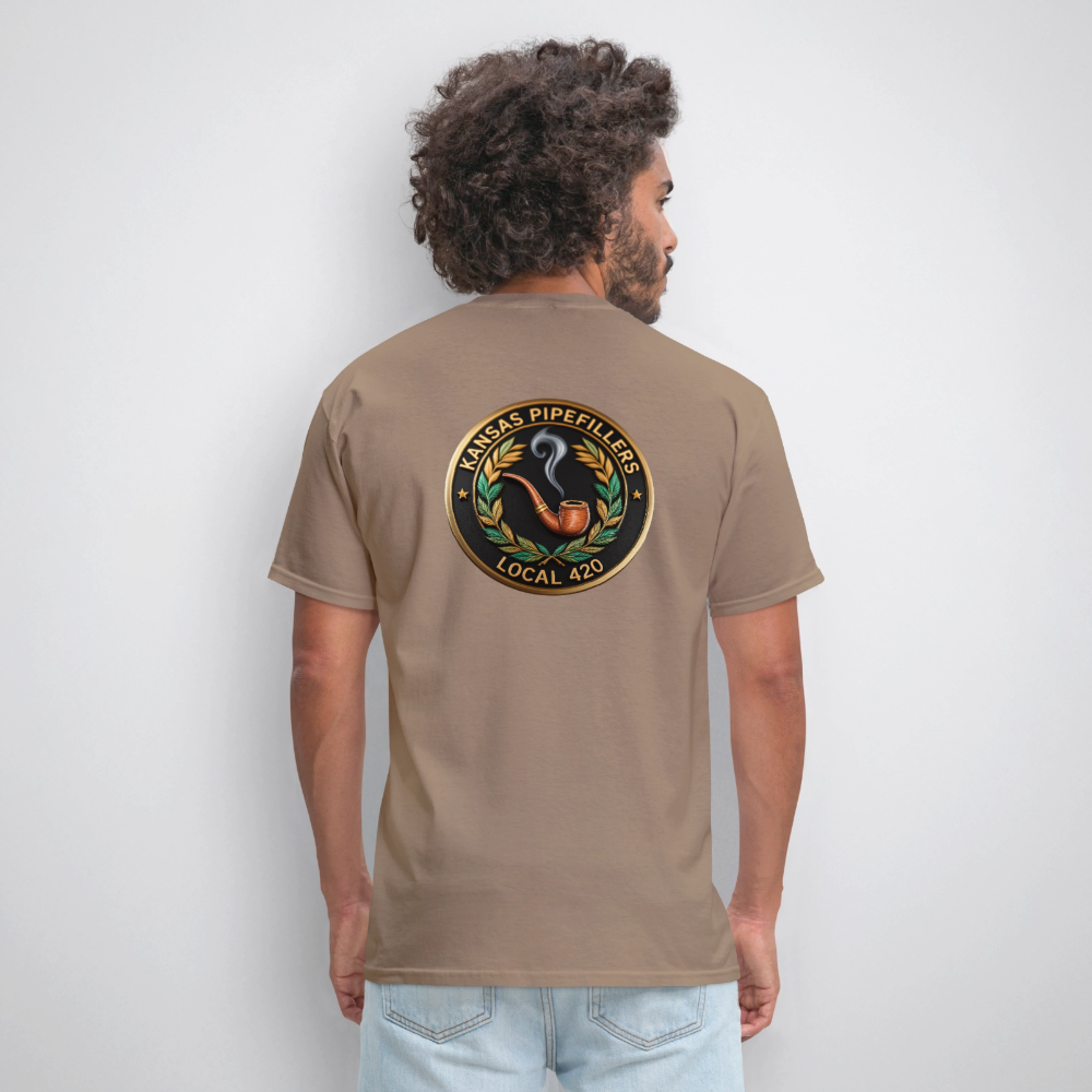 KANSAS PIPEFILLERS LOCAL 420 Men's T-Shirt - safari